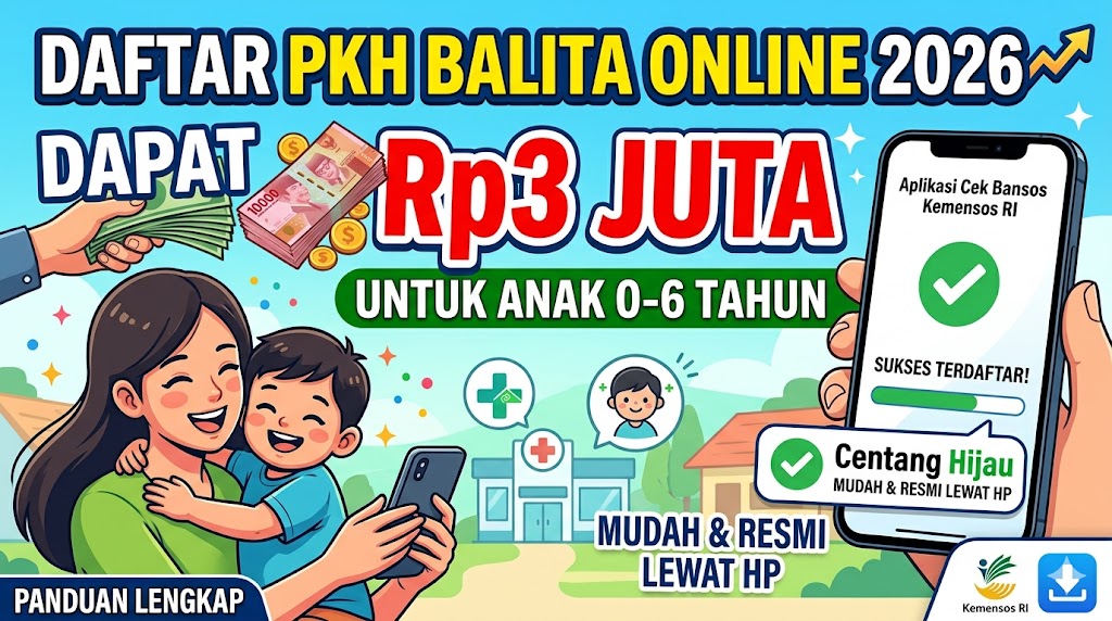 Daftar PKH Balita Online 2026: Panduan Lengkap Dapat Bantuan Rp3 Juta untuk Anak Usia 0–6 Tahun