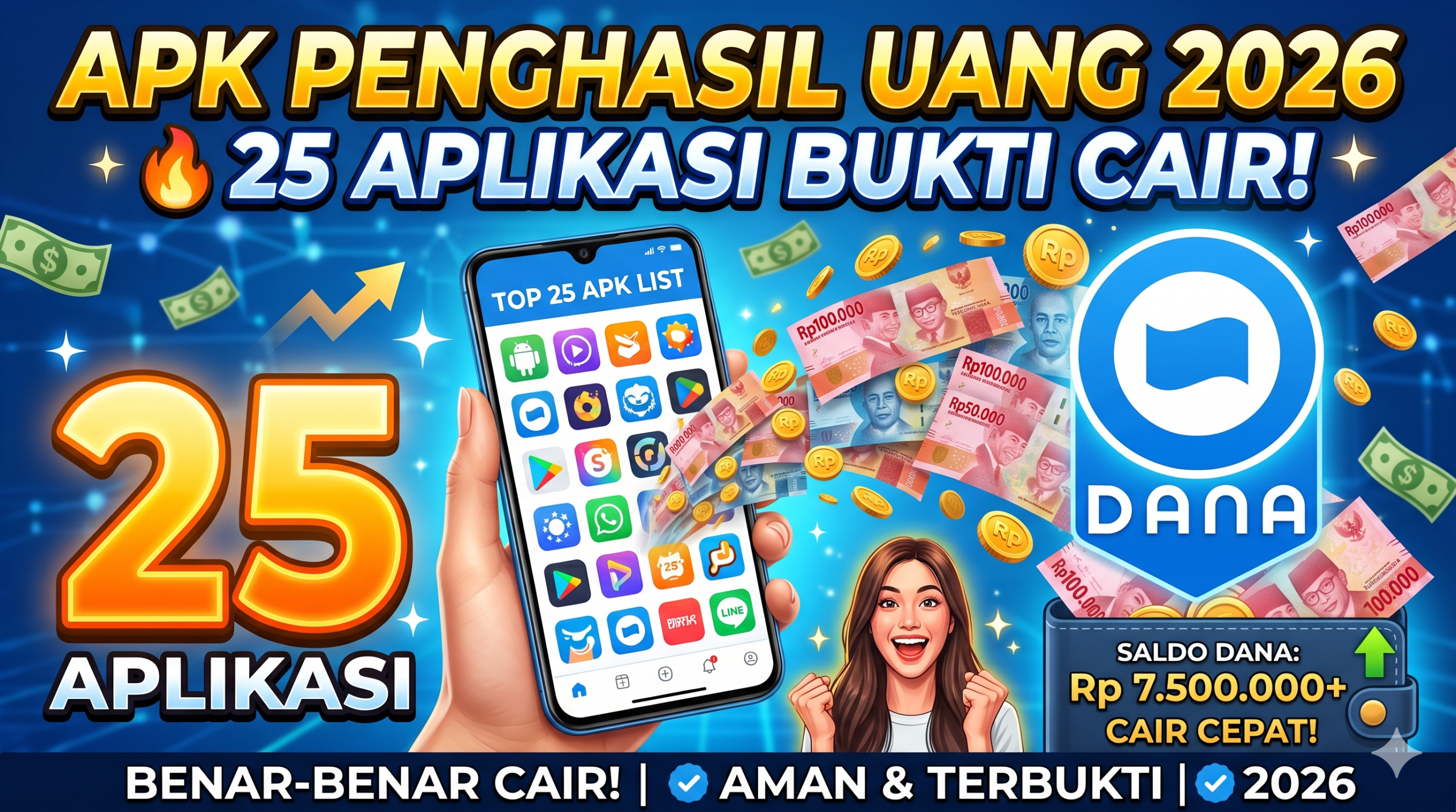 APK Penghasil Uang 2026: 25 Aplikasi yang Benar-Benar Cair ke Saldo DANA