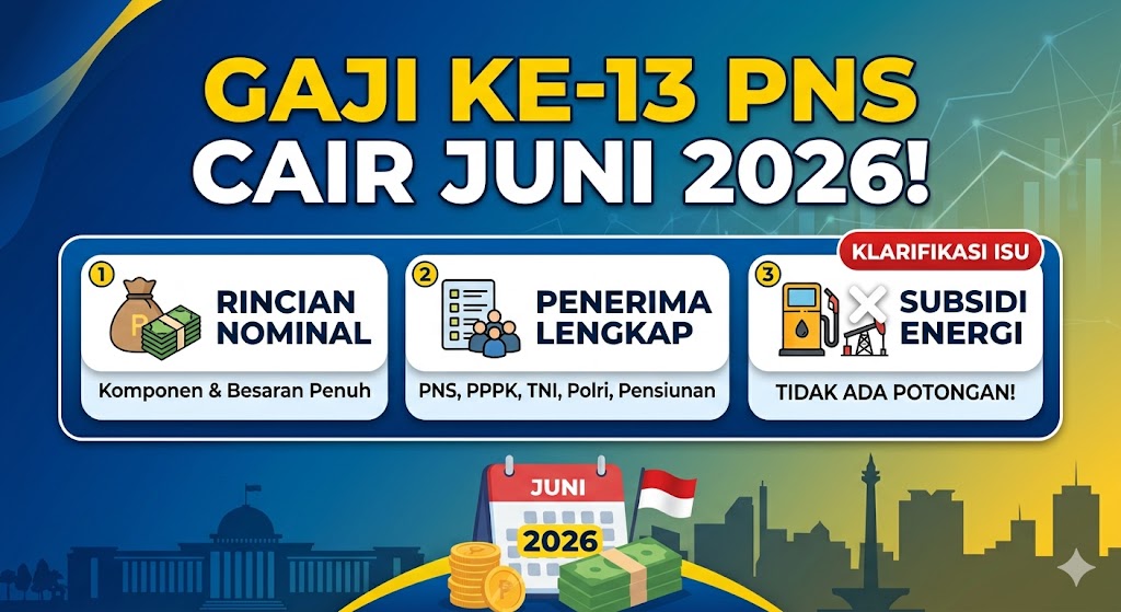 Jadwal Cair Gaji Ke-13 PNS Juni 2026: Rincian Nominal, Penerima, dan Klarifikasi Isu Subsidi Energi