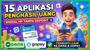 15 Aplikasi Penghasil Uang Modal HP Tanpa Deposit — Terbukti Cair ke DANA & GoPay