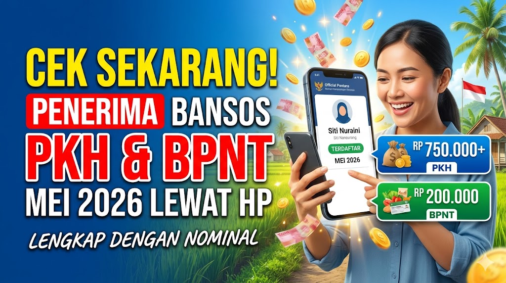 Cara Cek Penerima Bansos PKH dan BPNT Mei 2026 Lewat HP, Lengkap dengan Nominal