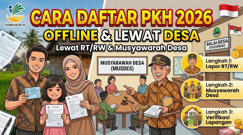 Cara Daftar PKH 2026 Offline Lewat RT/RW dan Musyawarah Desa
