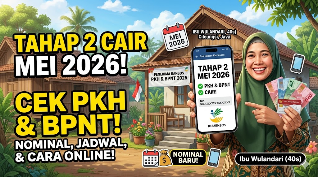 Cek Bansos PKH & BPNT Tahap 2 Mei 2026: Nominal, Jadwal, dan Cara Cek Online
