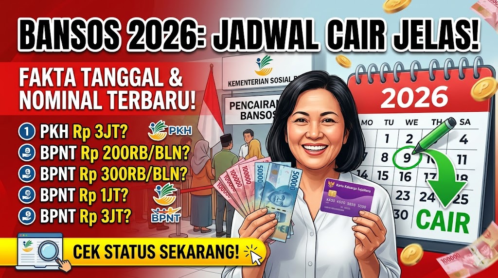 Jadwal Pencairan Bansos 2026: Fakta Tanggal Cair, Nominal PKH-BPNT, dan Cara Cek Status