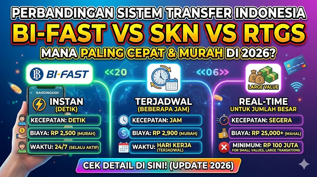 Perbandingan Channel: BI-Fast vs SKN vs RTGS